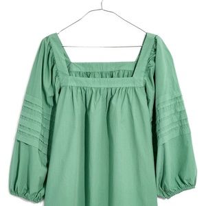 Madewell Square-Neck Pleat-Sleeve Top